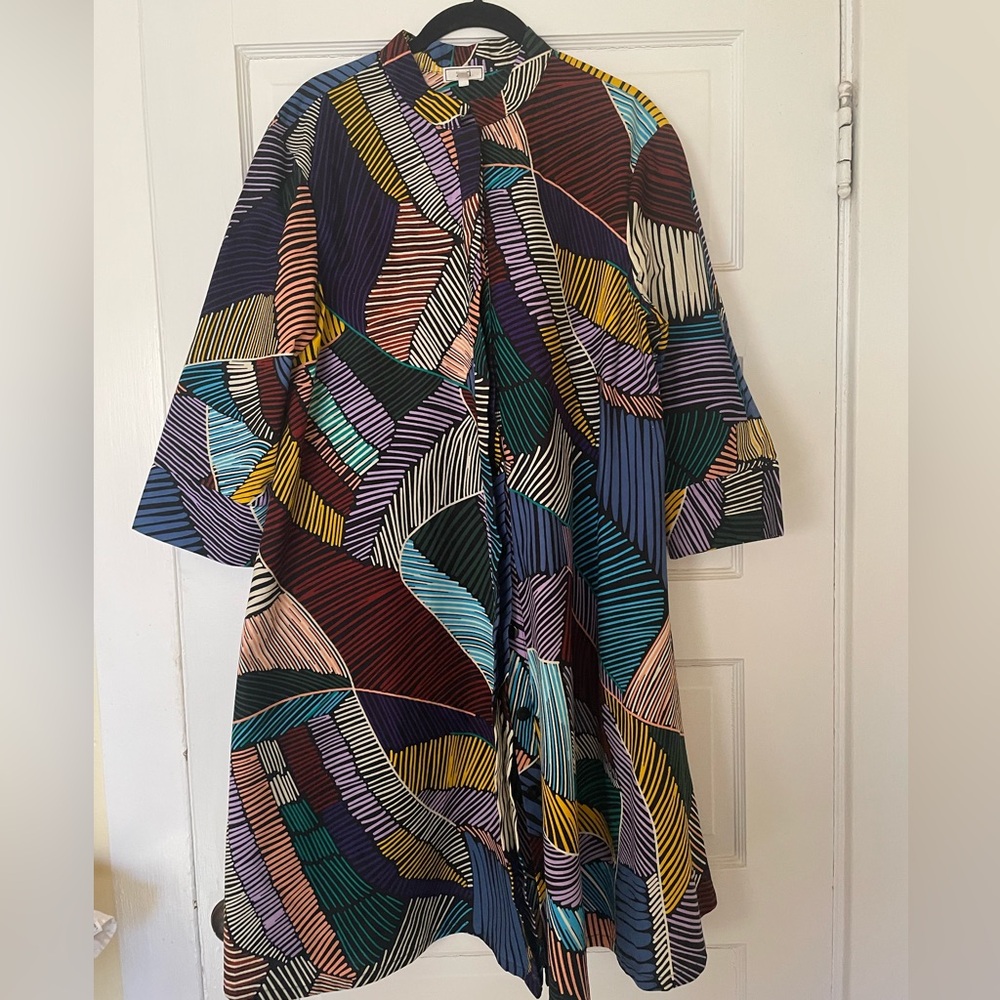 Colorful Long Sleeve Geometric Dress